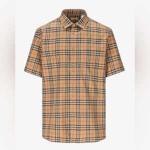 Burberry Check Pattern Short Sleeve Button Down